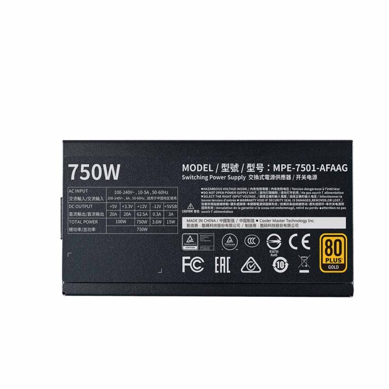 Cooler Master MWE Gold 750 V2 ATX 3.1 750 Watt 80 Plus Gold Fully Modular