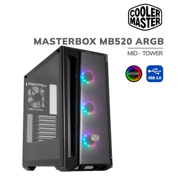 CASE COOLER MASTER MASTERBOX MB520 ARGB (MCB-B520-KGNN-RGA) S/FUENTE | 1 VIDRIO TEMPLADO