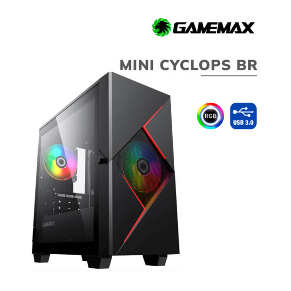 CASE GAMEMAX MINI CYCLOPS ( MFG-H610 ) GAMING | PANEL VIDRIO | LED-RGB