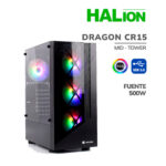 CASE GAMER HALION DRAGON CR15 500W 4X12 LED V. TEMPLADO USB 3.0