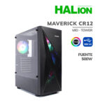 CASE GAMER HALION MAVERICK CR12 500W LED VIDRIO TEMPLADO