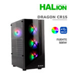 CASE HALION DRAGON CR15 ( CR15 ) 500W | VIDRIO TEMPLADO | LED-RAINBOW