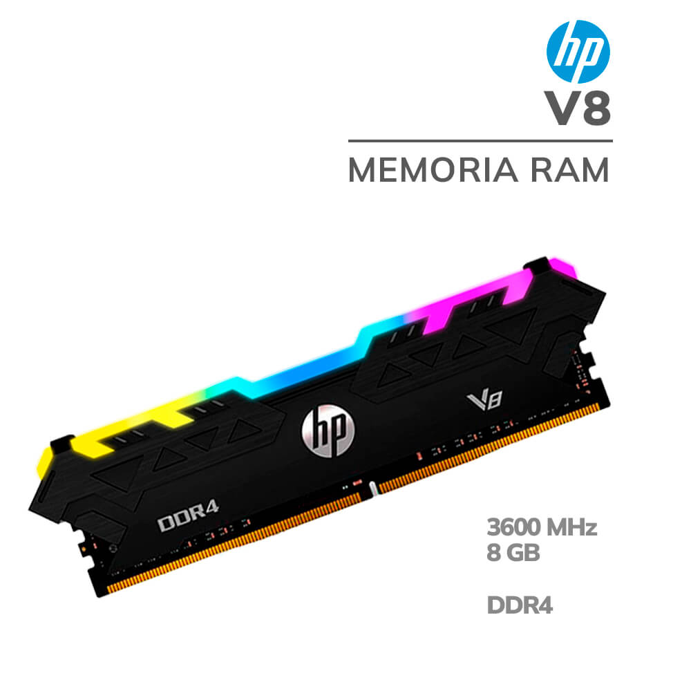 MEMORIA RAM HP V8 SERIES 8GB 3600MHZ DDR4 RGB 7EH92AA_ABM