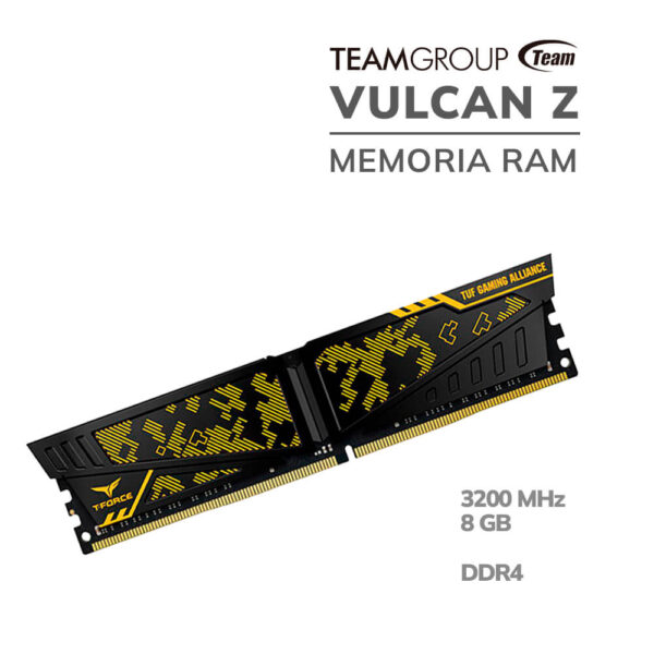 MEMORIA RAM TEAMGROUP 8GB/3200MHZ DDR4 T-FORCE VULCAN Z ( TLTYD48G3200HC16C01 ) TUF GAMING ALLIANCE