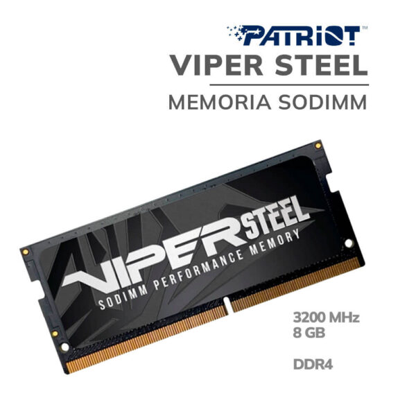 MEMORIA SODIMM PATRIOT VIPER STEEL 8GB DDR4 3200MHZ (PVS48G320C8S)