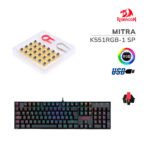 TECLADO GAMER REDRAGON MITRA (K551RGB-1 SP) LED RGB | USB | SWITCH RED | BLACK