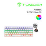 TECLADO T-DAGGER ARENA WHITE ( T-TGK321W-BR ) GAMING | SWITCH BROWN | RETROILUMINACION RAINBOW