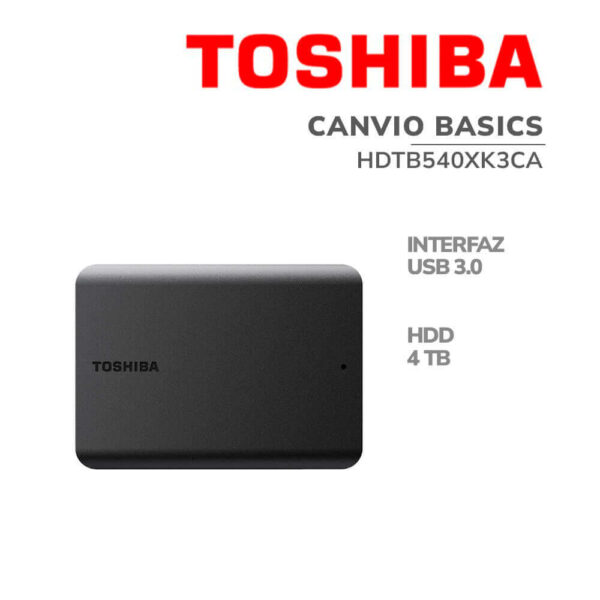 DISCO DURO EXTERNO TOSHIBA 4TB ( HDTB540XK3CA ) CANVIO BASICS