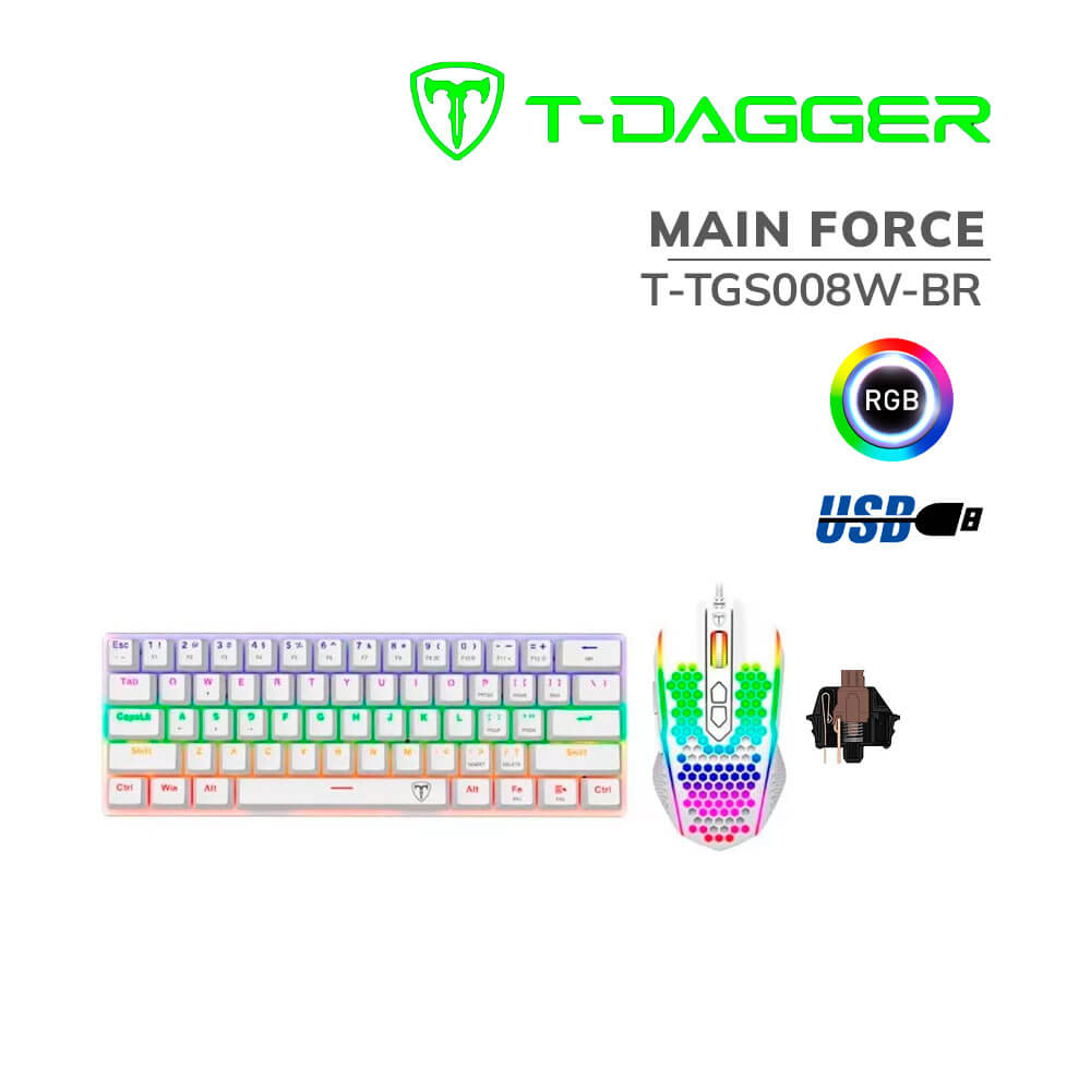 kit-t-dagger-main-force-tgk321-tgm310-t-tgs008w-br-led-rgb-white-ingles-pc-speed KIT T-DAGGER MAIN FORCE TGK321 - TGM310 (T-TGS008W-BR) LED RGB | WHITE | INGLES