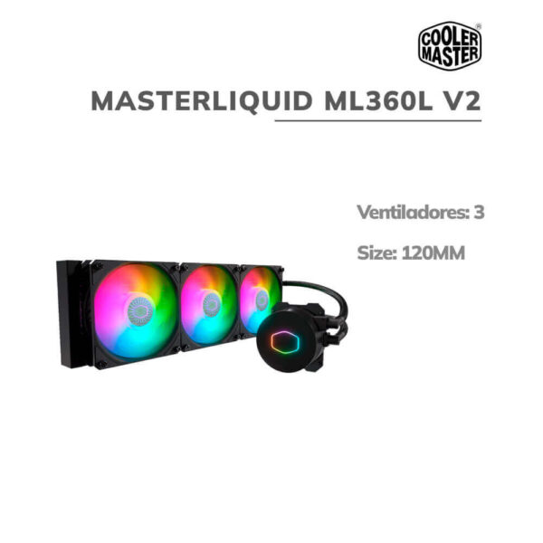 SISTEMA DE ENFRIAMIENTO LIQUIDO COOLER MASTER MASTERLIQUID ML360L V2 ARGB ( MLW-D36M-A18PA-R2 )