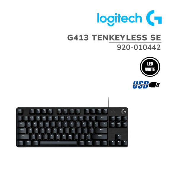 TECLADO GAMER LOGITECH G413 TENKEYLESS SE (920-010442) SWITCH TACTILE MECHANICAL | BLACK