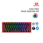 TECLADO REDRAGON FIZZ PRO BLACK ( K616-RGB BK-SP ) CABLE - USB 2.4G - BT | WIRELESS | SWITCH RED | LED-RGB