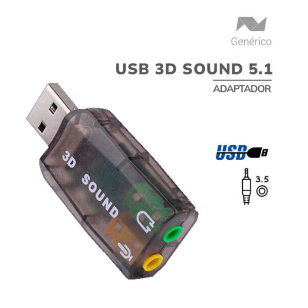 ADAPTADOR DE SONIDO GENERICO (USB 3D SOUND 5.1)