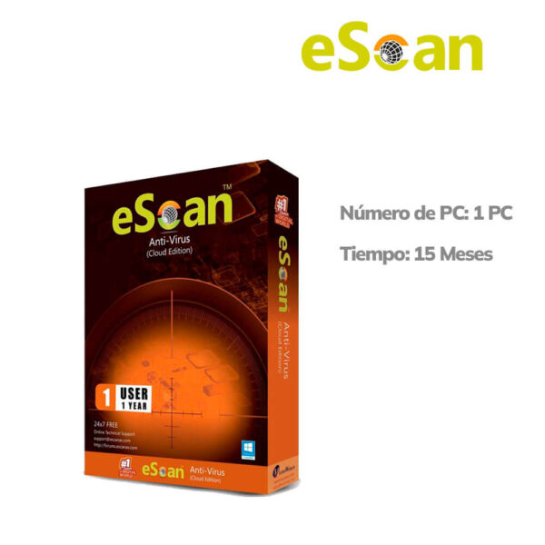 ANTIVIRUS ESCAN PARA 1 PC (15 MESES PROTECCION)
