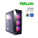CASE GAMER HALION STEEL | VIDRIO TEMPLADO | FAN RGB| SIN FUENTE