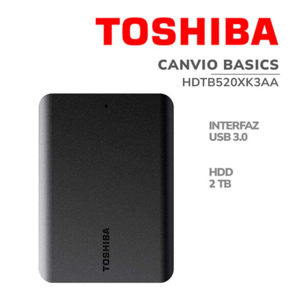 DISCO DURO EXTERNO TOSHIBA 2TB ( HDTB520XK3AA ) CANVIO BASICS