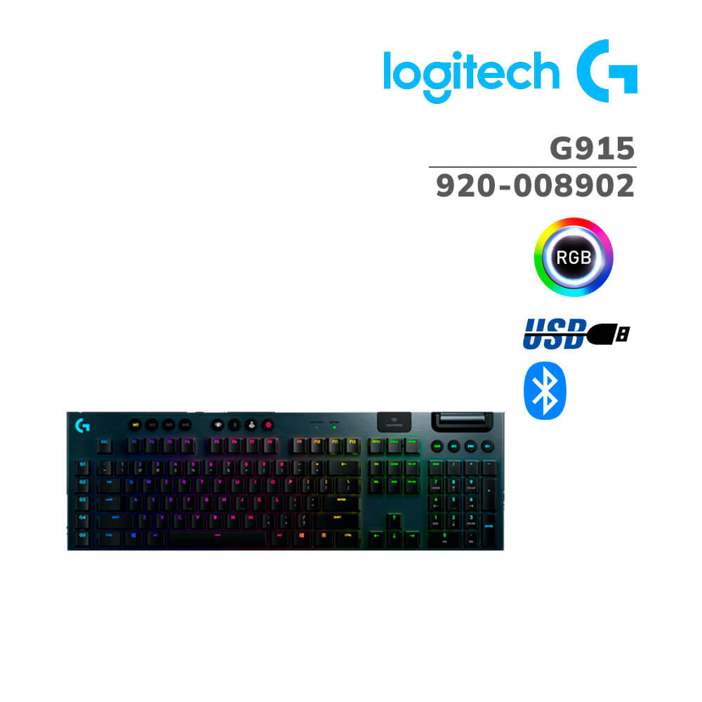teclado logitech g915 lightspeed 920 008902 gaming gl tactile led rgb pc speed