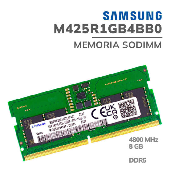 MEMORIA SODIMM SAMSUNG 8GB/4800MHZ ( M425R1GB4BB0-CQKOL ) DDR5