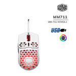 MOUSE GAMING COOLER MASTER MM711 WHITE DPI 16000 RGB MM-711-WWOL1