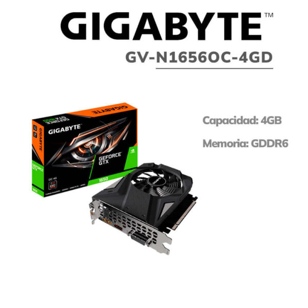 TARJETA DE VIDEO GEFORCE GTX 1650 4GB 128 BIT GIGABYTE OC GDDR6 (GV-N1656OC-4GD)