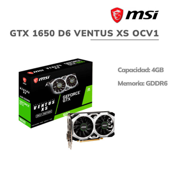 TARJETA DE VIDEO MSI GTX 1650 4GB GDDR6 D6 VENTUS XS OCV1 ( 912-V809-4264 ) 128 BITS