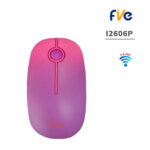 MOUSE FIVE INALAMBRICO I2606P PRISMAS ROSADO_MORADO