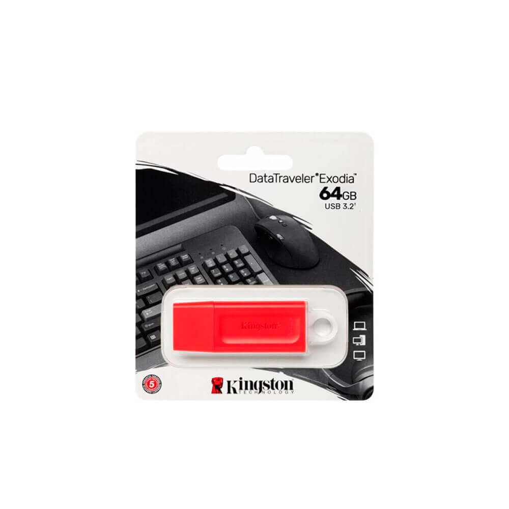 MEMORIA USB KINGSTON DT EXODIA 64GB RED (KC-U2G64-7GR)