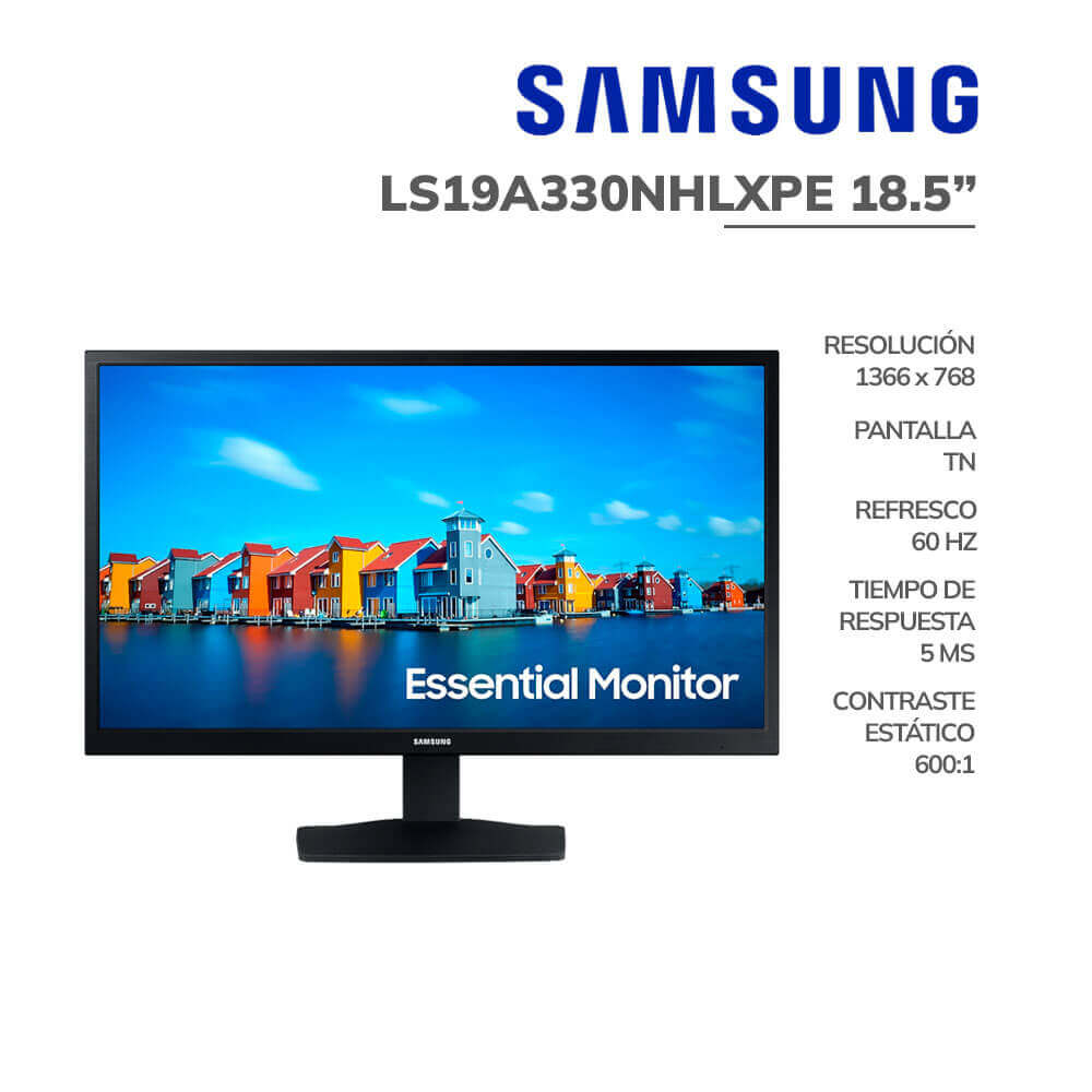 MONITOR SAMSUNG 18.5" HD ( LS19A330NHLXPE ) HDMI - VGA | 60HZ - 5MS