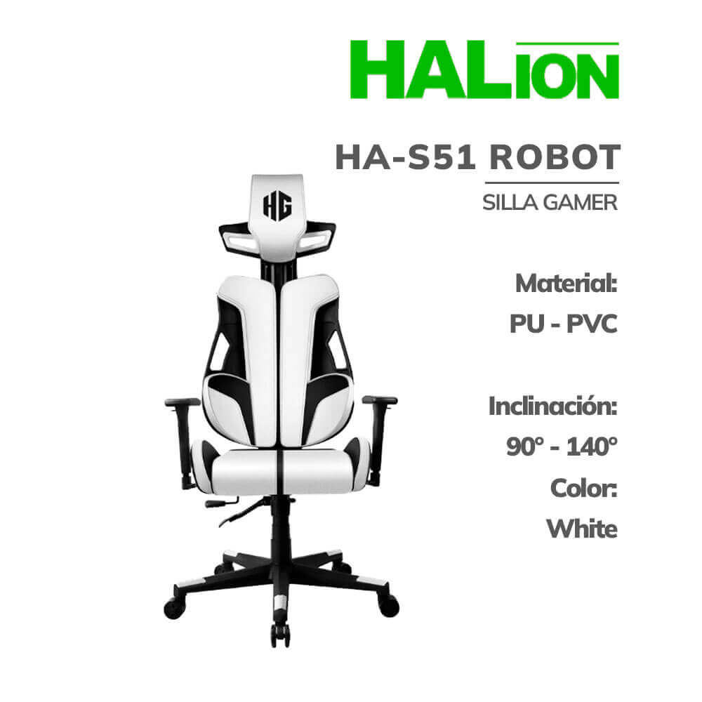 SILLA GAMER HALION HA-S51 ROBOT WHITE