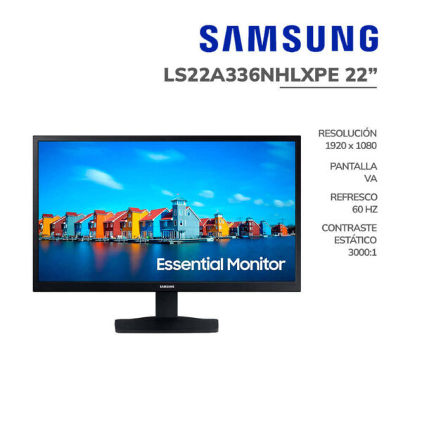 MONITOR SAMSUNG 22" ( LS22A336NHLXPE ) FULL HD | HDMI - VGA | 60HZ 6.5MS