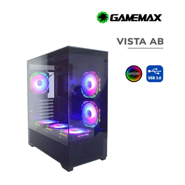 CASE GAMEMAX VISTA AB ( VISTA-AB ) S/FUENTE | VIDRIO TEMPLADO | 6 LED-ARGB