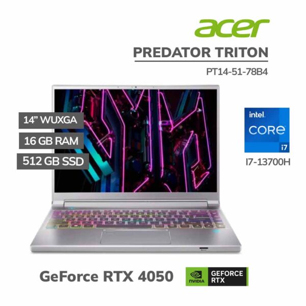 laptop-acer-predator-triton-pt14-51-78b4-intel-core-i7-13700h-16gb-512gb-ssd-t-video-nvidia-rtx-4050-14″-wuxga-windows-11-nh-qlnaa-001