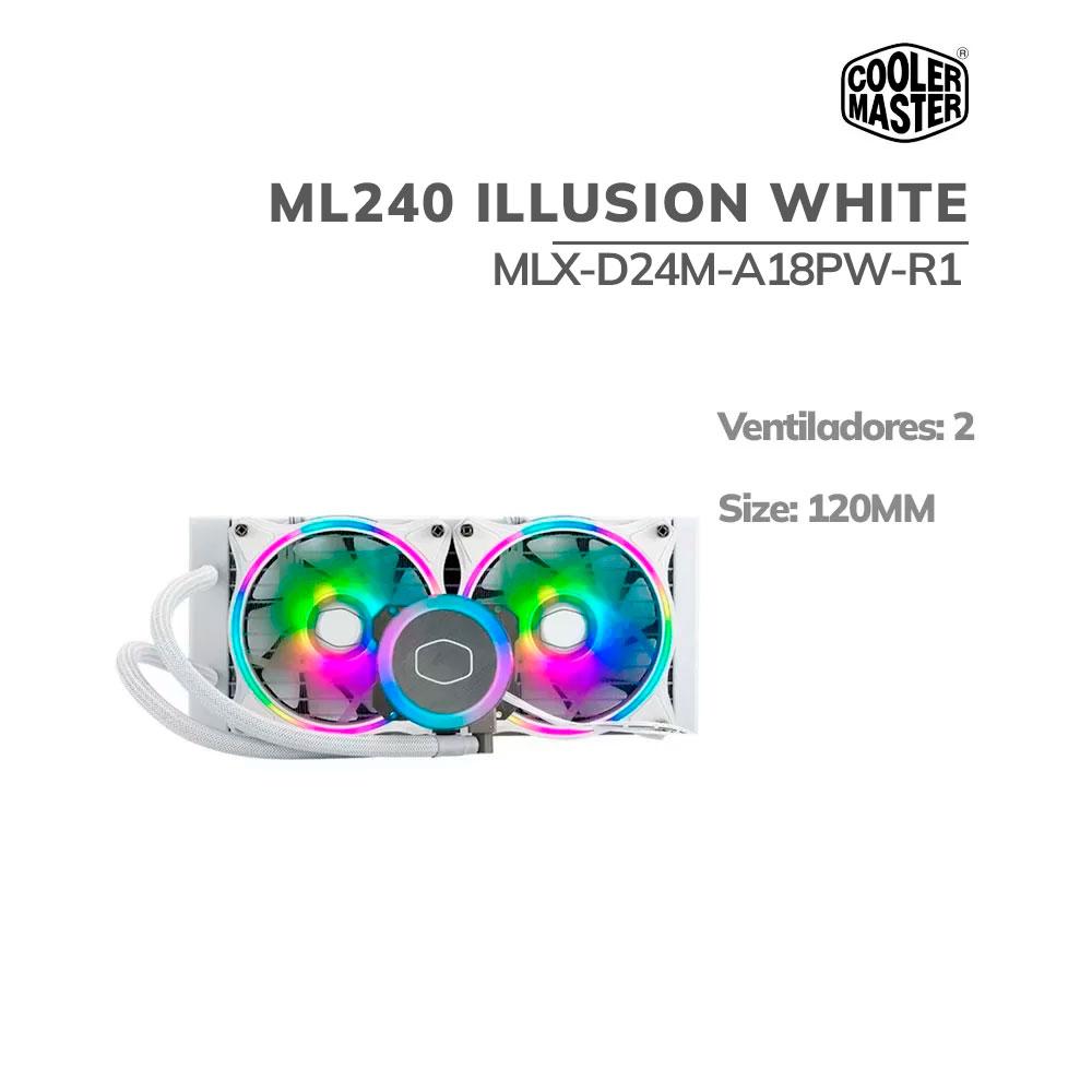 sistema-de-enfriamiento-liquido-coolermaster-masterliquid-ml240-illusion-white-edition-mlx-d24m-a18pw-r1-pc-speed SISTEMA DE ENFRIAMIENTO LIQUIDO COOLER MASTER MASTERLIQUID ML240 ILLUSION WHITE ARGB (MLX-D24M-A18PW-R1) - Imagen 1