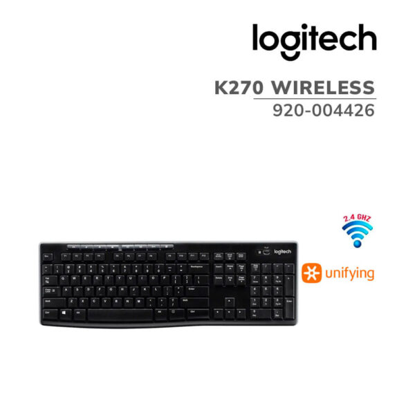 TECLADO LOGITECH K270 WIRELESS UNIFYING USB SP BLACK (920-004426)