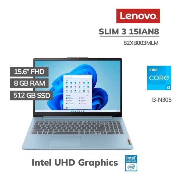 laptop-lenovo-ideapad-slim-3-15ian8-intel-core-i3-n305-8gb-512gb-ssd-15-6″-fhd-freedos-82xb003mlm