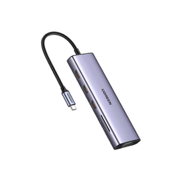 HUB UGREEN CM498 10 EN 1 ( CM498 ) 3 USB 3.0 - RJ45 - HDMI - VGA - USB-C - SD CARD - TF-CARD - 3.5MM