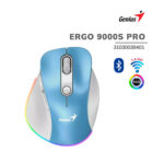 MOUSE GENIUS ERGO 9000S PRO DUAL RECARGABLE WIRELESS/BT 6-BOT SILENT RGB LIGHT BLUE (31030039401)