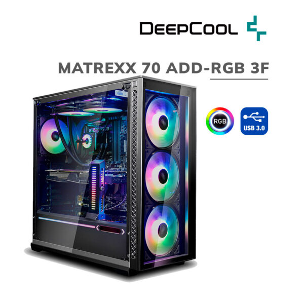 Case DeepCool Matrexx 70 ADD-RGB 3F (DP-ATX-MATREXX70-BKG0P Case DeepCool Matrexx 70 ADD-RGB 3F (DP-ATX-MATREXX70-BKG0P