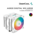 COOLER PARA PROCESADOR DEEPCOOL AG620 DIGITAL WHITE (R-AG620-WHADMN-G-2) ARGB