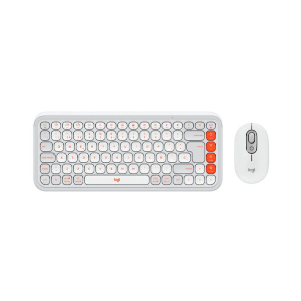 TECLADO LOGITECH + MOUSE POP ICON BLUETOOTH/WIRELESS SP / COPILOT/ WHITE (920-013055)