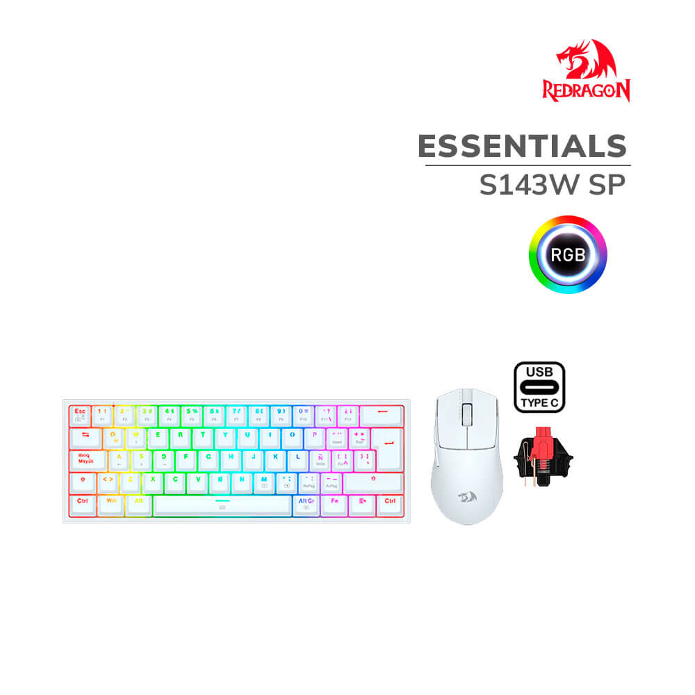 kit-gamer-redragon-gaming-essentials-s143w-sp-led-rgb-teclado-y-mouse-switch-red-white-pc-speed KIT GAMER REDRAGON GAMING ESSENTIALS (S143W SP) LED RGB | TECLADO Y MOUSE | SWITCH RED | WHITE