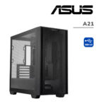 CASE ASUS A21 BLACK ( A21/BLK ) S/FUENTE | PANEL DE VIDRIO