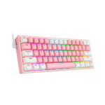 TECLADO GAMER REDRAGON FIZZ PRO ( K616-RGB-PW SP ) USB - WIRELESS | SWITCH RED | PINK/WHITE | LED RGB