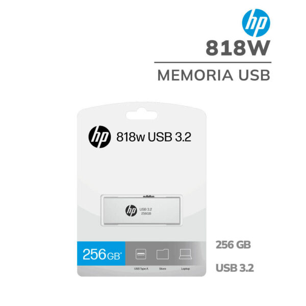 MEMORIA USB HP 256GB 818W METAL SILVER (HPFD818W-256)