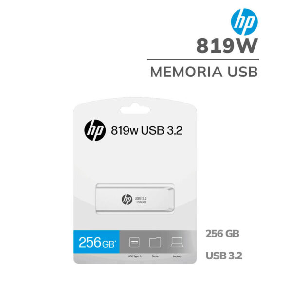 MEMORIA USB HP 256GB 819W METAL SILVER (HPFD819W-256)