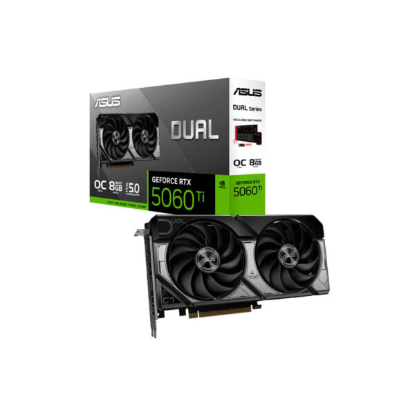 TARJETA DE VIDEO ASUS RTX 5060TI 8GB OC DUAL GDRR7 (90YV0MP2-M0AA00)  128 BIT