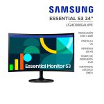 MONITOR SAMSUNG 24" ESSENTIAL S3 (LS24D360GALXPE) PANEL VA | 100HZ - 4MS | HDMI - VGA