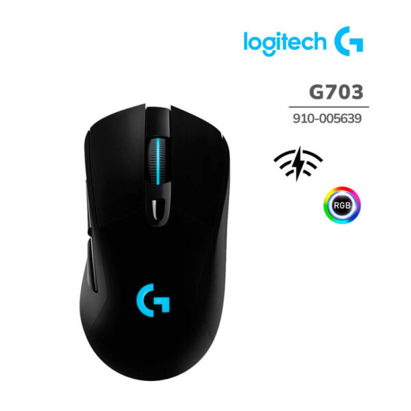 MOUSE LOGITECH G703 LIGHTSPEED WIRELESS BLACK (910-005639)