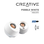 PARLANTE CREATIVE PEBBLE WHITE 4.4W 2.0 USB 3.5MM (06MF168000010)