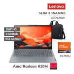 LAPTOP LENOVO SLIM 3 15AMN8 RYZEN 5-7520U 8GB DDR5 512GB SSD 15.6 FHD FREEDOS ( 82XQ00N5LM )